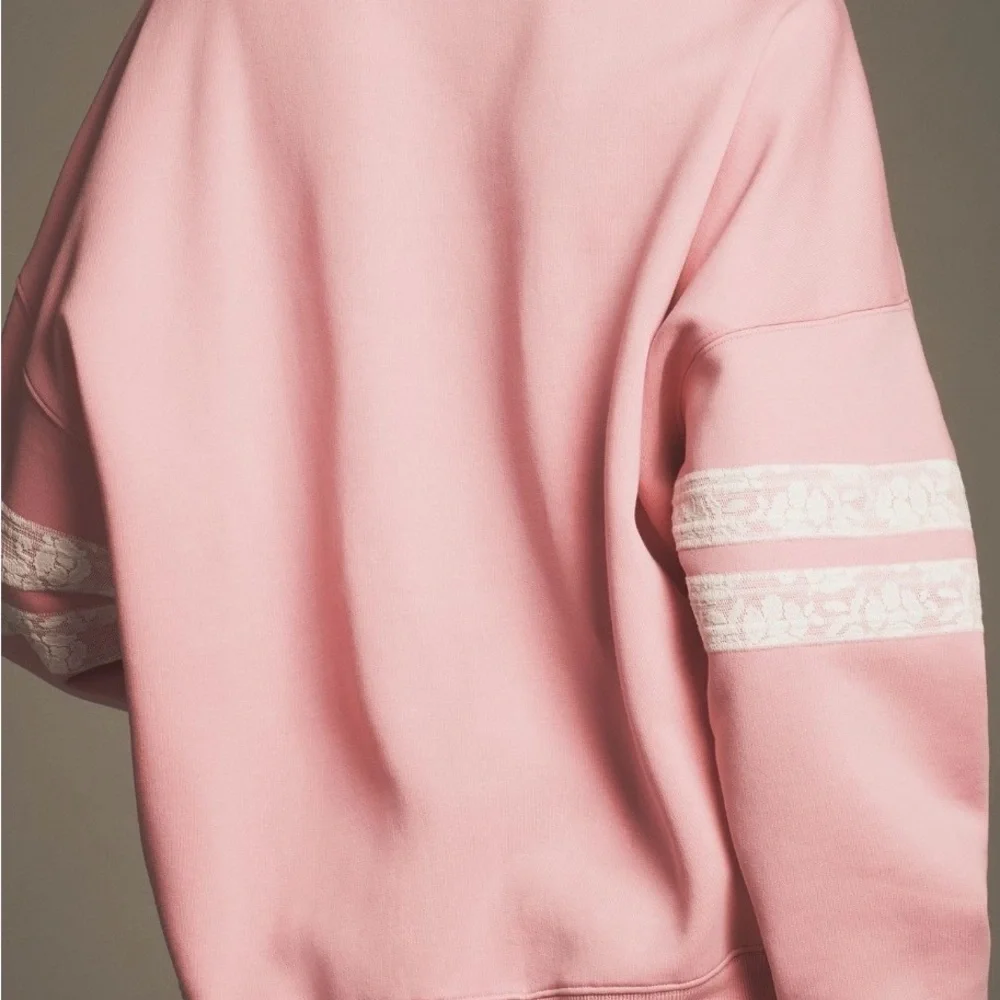Anthropologie LSPACE Pink Lace Graphic Sweatshirt, M - Picture 4 of 6